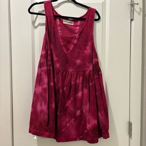 Urban Outfitters Magenta Tie-Dye Mini Dress